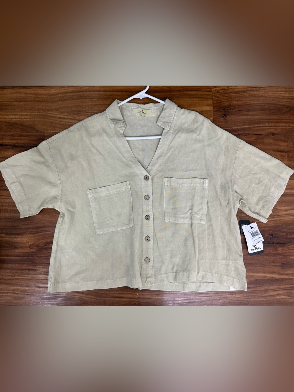 Rip Curl Women's Short-Sleeve Boxy Blouse - Beige